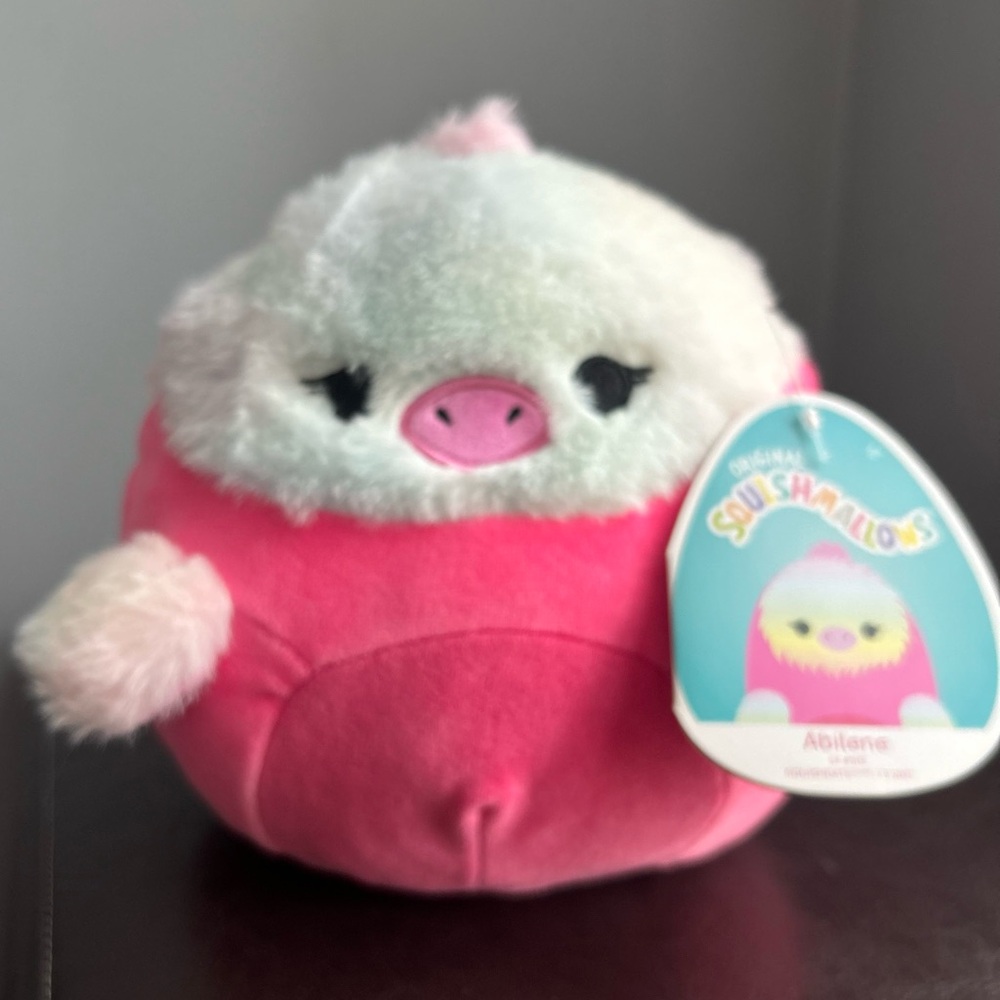 Squishmallows Pink and White Ostrich Plush Toy - Abilene 8” - Picture 1 of 2